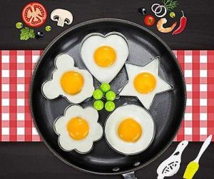 Bsimple קנייה פשוטה! למטבח/לבישול ואפייה תבניות נירוסטה לעיצוב מגוון צורות ביצה, פנקייק.